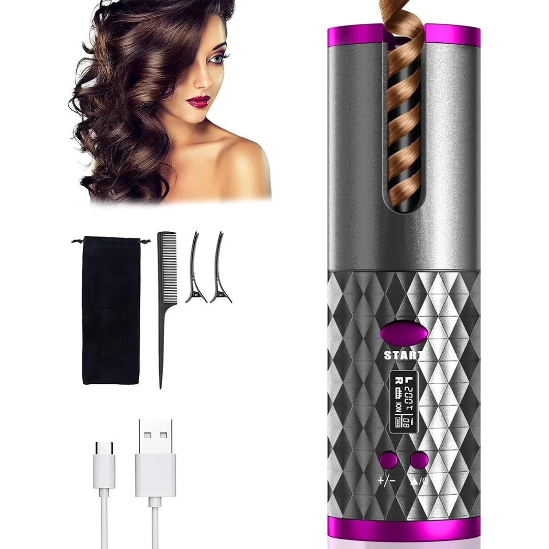 Cordless Automatic Hair Curler – 3 Heat & Timer Settings