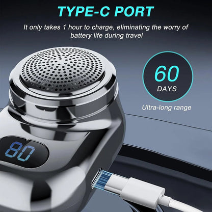 Mini Digital Display Electric Shaver – USB-C Fast Charging